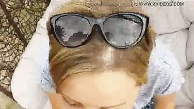 Sexy milf sucks his big cockhead and swallow all his sperm