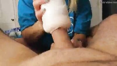 Amateur wife uses masturbator on neighbor LittleFeet35