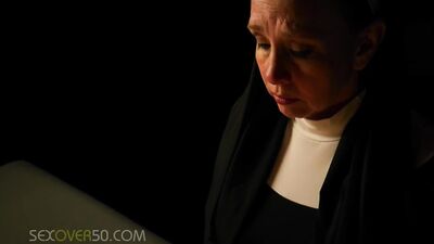 A Sexy MILF Nun is Seduced by Her Priest While She Prays and Worships At The Alter Of His Cock