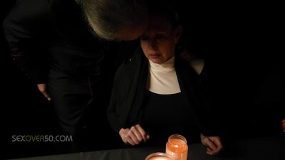 A Sexy MILF Nun is Seduced by Her Priest While She Prays and Worships At The Alter Of His Cock