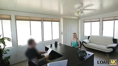 LOAN4K Allie Rae tells she is a stripper so why loan agent gets horny