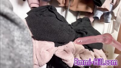 Mirror FUCK Skinne german Teen with small Titis fucks the Mirror