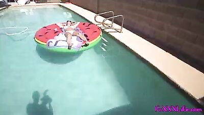 Big boobs blond gets fuck on a raft TheFoxxxLife