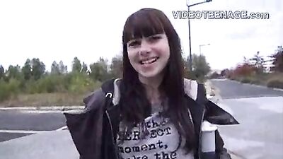 hairy teen Luna does porn casting
