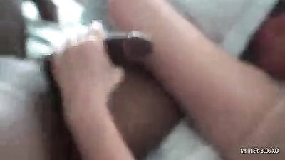 Blonde housewife fucked by massive black cock during swing party