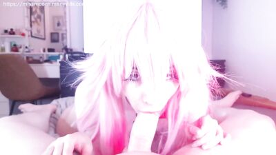 slutty cosplay step sister gets covered in oil pounds her big ass and fucks big tits thighjob