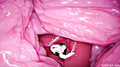 Camera in Vagina Cervix POV Tiny Cucked by Giant Couple Cum in Condom and Creampie Full Clip