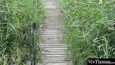 Cute lesbian plays with busty girlfriend breasts before getting her wet pussy fingered