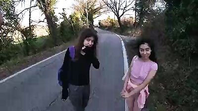 Having fun with two stranger teens that come back from POV PUBLIC SEX!