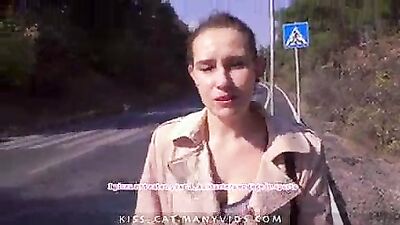 public agent pickup 18 babe for pizza outdoor sex and sloppy blowjob