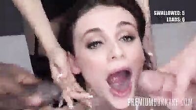 Premium Bukkake Kate Rich swallows 141 huge mouthful cum loads