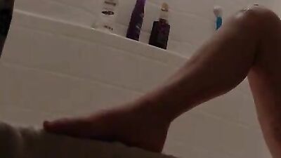 Teen Catherine Grey takes bubble bath