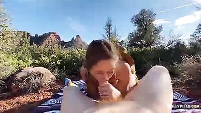 Cowgirl rides Big Cock in the Mountains Molly Pills Adventure Porn POV