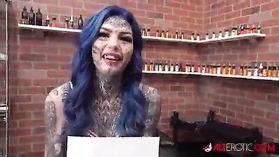 Amber Luke gets a asshole tattoo and a good fucking
