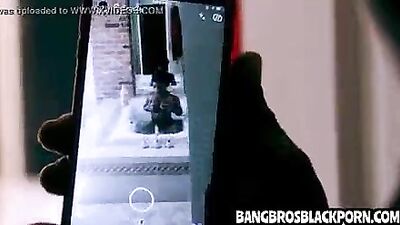 Hottest black teen gets spied on by her stepbro
