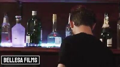 Pretty babe ebony (Kira Noir) riding the bartender dick Bellesa