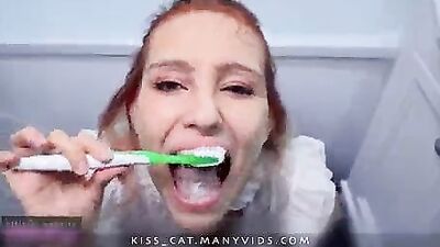 I'm Sloppy Sucking with Face Fucking to get Cum for my Teeth