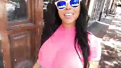 Camsoda Moriah Mills Public See Through Lingerie and Oiled Up Ebony Big Ass and Tits