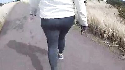 Teasing milf gets her ass fucked at the beach