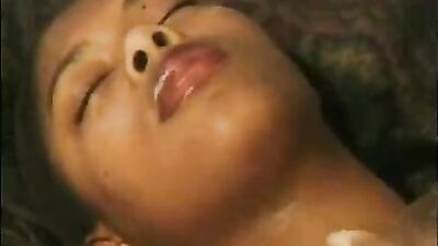 Young ebony with perky tits Meagan Reed gets on knees to suck a hard thick cock