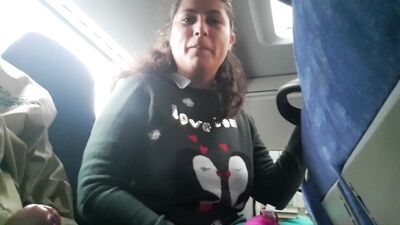 Voyeur seduces Milf to Suck Jerk his Dick in Bus