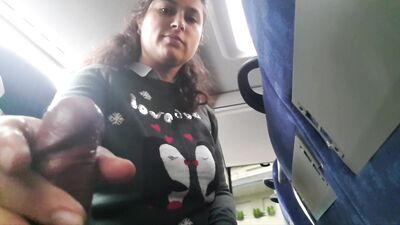 Voyeur seduces Milf to Suck Jerk his Dick in Bus