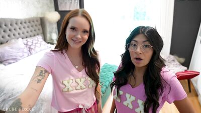 Sorority sluts beg for double creampie Cami Strella Chloe Foxxe Lev Lieben