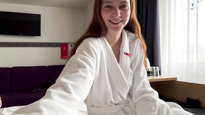Sexy cleaner at the hotel came to clean the room WITH CONVERSATIONS