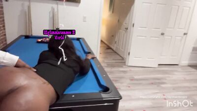 Sexy Ebony Babe Gets Pounded In Game Room