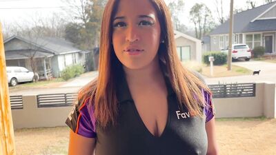 Big Boobed Delivery Slut Proves She Knows How To Handle Your Package Hardcore Blowjob And Anal