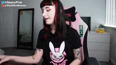 Gamer Slut Cums on Stream then Fucks her Viewer Persephone Pink