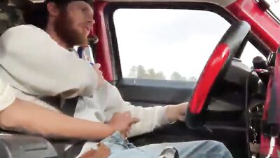 Two HOT Men Masturbating In The Car