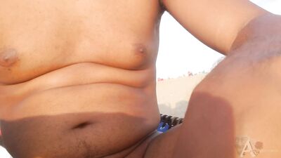 Nude Beach Huge Cock Cums While People Watch For 5 Minutes