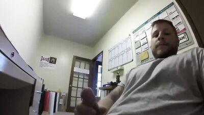 married teacher loves to jerk off in his office with the door open - free gay porn