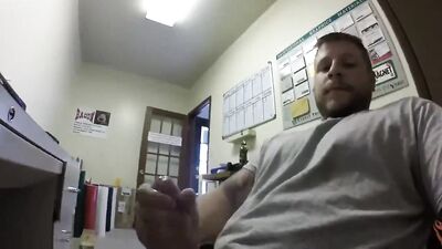 married teacher loves to jerk off in his office with the door open - free gay porn