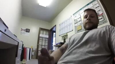 married teacher loves to jerk off in his office with the door open - free gay porn