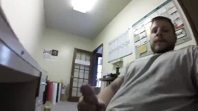 married teacher loves to jerk off in his office with the door open - free gay porn