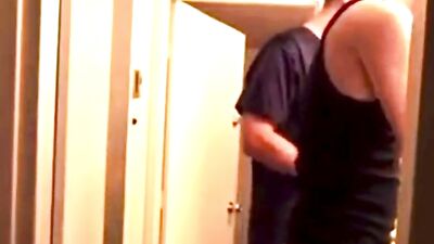 trying to hide his big hard dick from younger brother - free gay porn
