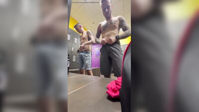 grabbing each others dick in the locker room - free gay porn