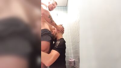guys have sex in public toilet cubicle - free gay porn