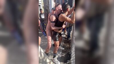 guys having sex in public with a crowd - free gay porn