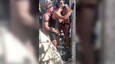 guys having sex in public with a crowd - free gay porn