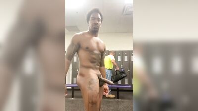 showing off boner in locker room with other guys around - free gay porn