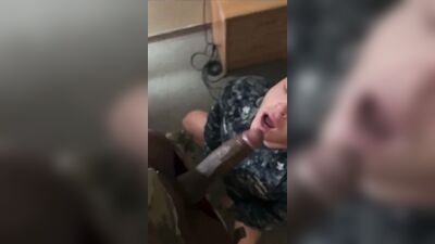 white soldier blows a huge bbc swallows cum he cums - free gay porn