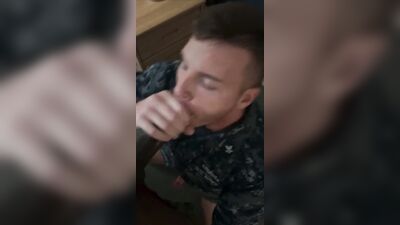 white soldier blows a huge bbc swallows cum he cums - free gay porn