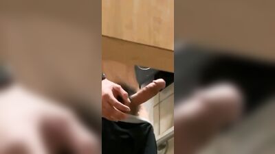 hot guy has a boner at urinal - free gay porn