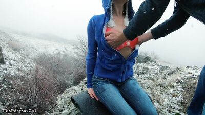 Lost Hikers have Rough Anal Sex to Stay Warm in Snow - 2 Orgasms 1 Cumshot 