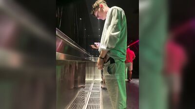 uncut softie and balls out at urinal - free gay porn