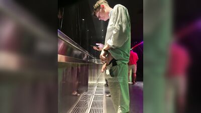 uncut softie and balls out at urinal - free gay porn