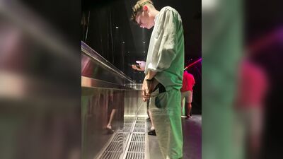 uncut softie and balls out at urinal - free gay porn
